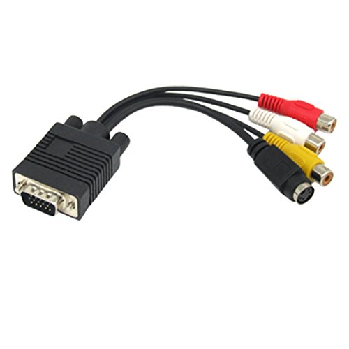 Jesica VGA to S Video 3 RCA Cable Adapter for TV/AV