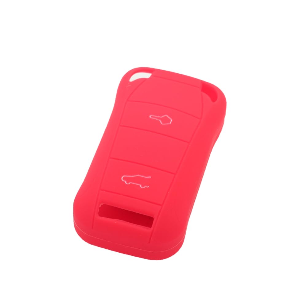 BROVACS Silicone Cover Protector Case Holder Skin Jacket Compatible with PORSCHE 2 Button Flip Remote Key Fob CV9921 Red — image 1