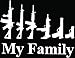 My Family Guns Weapon Funny Car Truck Window Bumper Vinyl Graphic Decal Sticker- (6 inch) / (15 cm) Wide GLOSS WHITE Color
