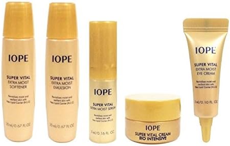 New IOPE - Super Vital Extra Moist 5 Set [Softner+Emulsion+Serum+Eye Cream+Cream]