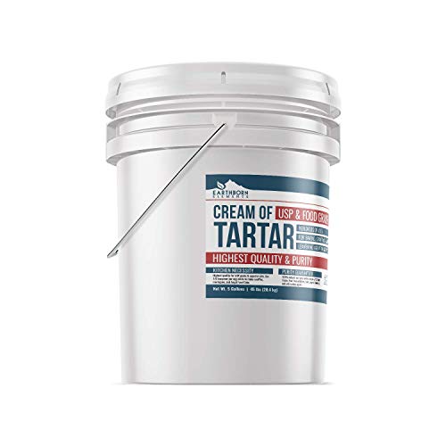 Cream of Tartar (5 Gallon) by Earthborn Elements, Resealable Bucket, Highest Purity, Baking Additive, Non-GMO, Kosher, Gluten-Free, All-Natural, DIY Bath Bombs
