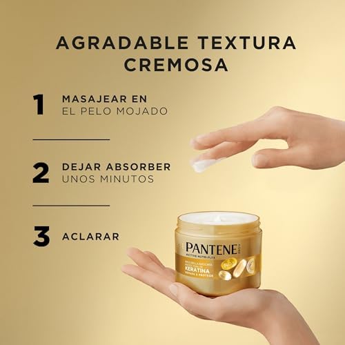 Pantene pro-v shampoo repara e protege 1 l com dispensador, máscara protetora de queratina 500ml, cabelos secos e danificados