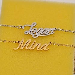 HUAN XUN Custom Made Women Name Necklace Stainless
