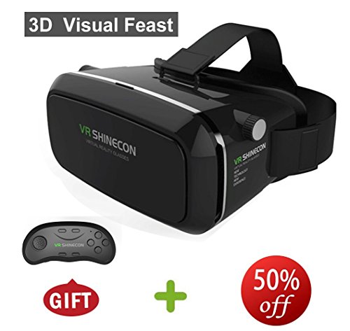 WGHL 3D Headset Virtual Reality Glasses Head-mounted Headband VR for iPhone 7/6s/6 plus/6/5s/5c/5 Samsung Galaxy s6/s7/note4/note5 and Other 3.5