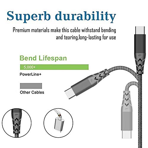 image for Tpingfe Type C USB Fish Tail Braided Flexible Durable Cable Data Fast 