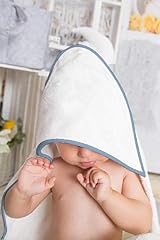 Adore Home Hooded Baby Towel Pack of Two 100% Cotton 65x65cm Blue White view 5