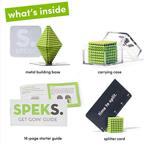Speks Magnetic Balls - Matte Lime Set of 512 (2.5mm) - Fun Stress Relief Desk Toy for Adults - Mashable Smashable Buildable - Thumbnail 3