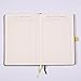 Dotted Grid Notebook/Journal - Dot Grid Hard Cover Notebook, A5, Premium Thick Paper with Fine Inner Pocket, Black Smooth Faux Leather, Back Pocket