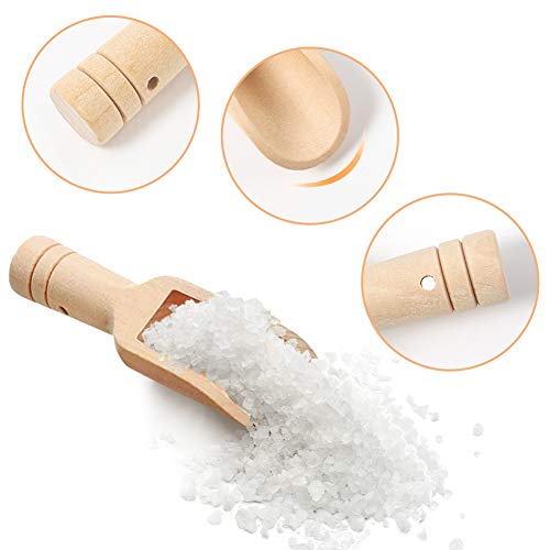 HANSGO Mini Wooden Spoons, 20PCS 3 Inch Mini Bath Salt Spoon, Wooden Candy Spoon, Washing Powder Spoon,Spice Spoons