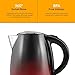 New House Kitchen Color Changing Electric Kettle with Rapid Boil Feature BPA Free Interior, Fast Heating Water Boiler, Auto-Shutoff, 1.7 Liter/1.8 Quart, Stainless Steel/Black/Red,