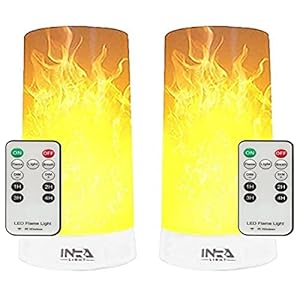 2 Stuks Vlamloze Kaarsen met Bewegende Vlam, Oplaadbare LED Vlamlampjes voor Vaderdag en de Vakantie, Realistische LED…