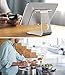 MoKo Acrylic Tablet Stand Holder - Adjustable iPad Stand with Aluminum 360° Rotating Base, Compatible with 4.7-12.9inch Device Such as iPad Pro 12.9, iPad Pro 11/10.9/10.2, iPad Air/Mini, Dark Gray