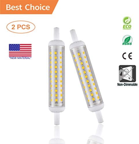 R7s LED Bulb 118mm, 10W (100W Halogen Bulbs Replacement), 120V J Type R7s Floodlight, Double Ended Flood Lights for Security, Landscape Lights, Floor Lamps, Non-Dimmable Warm White 2700K (2 Packs)