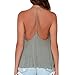 Faithtur Womens Casual Crewneck Sleeveless Tee Shirt Backless Tank Top Vest Shirt (Medium, Light Green)