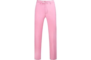 UNINUKOO Mens Dress Pants Slim Fit Solid Color Skinny Trousers Classic Business Casual Wedding Suit Pants