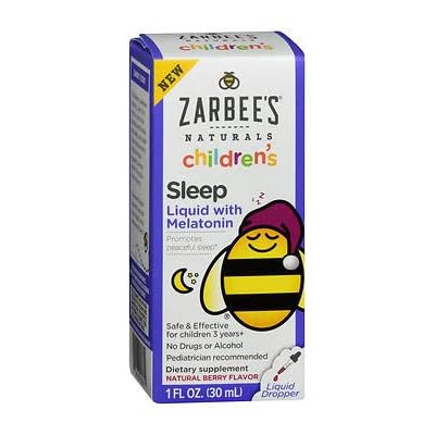 Zarbee's Naturals Children's Sleep Liquid with Melatonin Natural Berry Flavor - 1 oz, Pack of 2