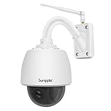Sumpple Wifi Wireless/Wired 960P 4X Optical Zoom Outdoor Pan/Tilt IP Network Camera IP66 Waterproof, Night Vision, Video Recording, Snapshot, Motion Detection, Support IOS, Android or Laptop PC White