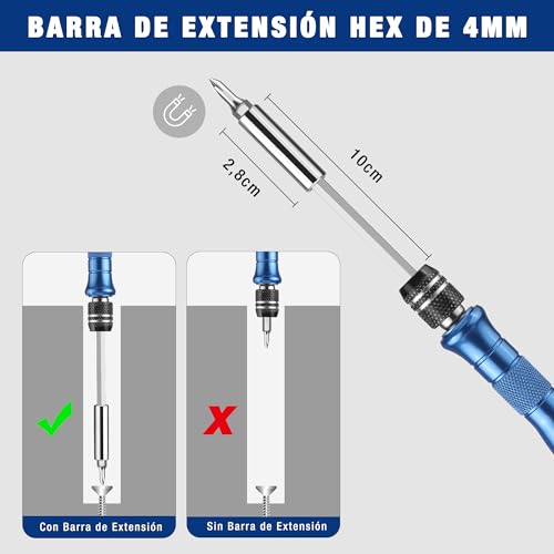 WORKPRO 44 in 1 Precision Screwdriver Set | Kit with 42 S2 Tips and Aluminium Case, for Electronics, Phones, PC and Watches