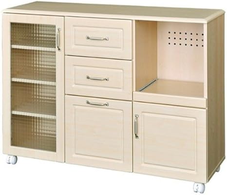 Amazon ホワイトナチュラル家具シリーズ キッチンカウンター 1cm幅 食器棚 オンライン通販