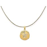 The Black Bow 14k Gold and Rhodium 2-Tone Diamond Cut Sand Dollar Necklace