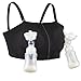 Hands-Free Pumping Bra Adjustable Breast-Pumps Holding Bra by Momcozy - Suitable for Breastfeeding-Pumps by Medela, Lansinoh, Philips AVENT, Bellema, Spectra, Evenflo and more, Black, Medium