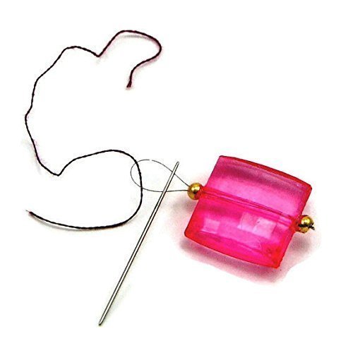 image for TJBdesigns Beaded Stitch Picker/Needle Threader Set Red Gold