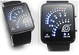 Naruto Amine Watch Blue LED Rectangle with GIft Box