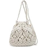 Farcauo Cute Straw Fabric Tote Bag Purse for Women Y2k Purse Shoulder Handbag Straw Tote Bag