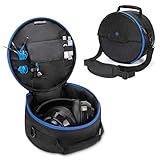 ENHANCE Portable Headphone Case for Wired & Bluetooth Wireless Headsets - Compatible with Beats, Bose, Sony and More - Dual Layered Padding, Accessory Storage, Shoulder Strap & Carrying Handle