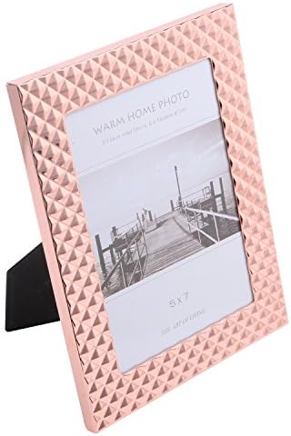 FFYYEE Modern Simplism Style- Iron SilverLeather Picture Frame K502-2 (5X7, Rose Gold)