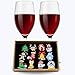 Christmas Holiday Magnetic Wine Charms, Glass & Cocktail Markers Set of 12 - Wine Accessories, Gift Favors, Stocking Stuffers