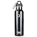 Fnova Insulated Stainless Steel Water Bottle with 2 Caps, Double Walled Vacuum Flask, Standard Mouth, BPA-Free, Cold 24 Hrs / Hot 12 Hrs