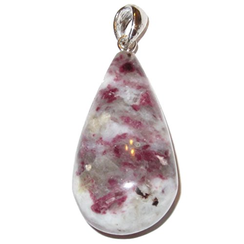 Tourmaline pendant rubellite 01 white pink drop of love…
