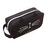 Cat Kitty Zipper Pens Pencil Case Organizer Bag Winzik Funny Silicone Pencil Pouch Box (B)