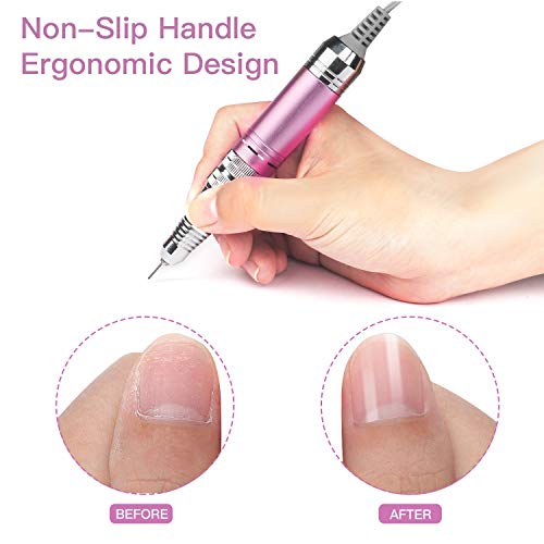 Nail Drill for Acrylic Nails 30000rpm - Ejiubas Electric Nail Drill Professional Nail Drill Machine Rechargeable Electric Efile for Gel Nails Manicure Pedicure Polishing Cuticle Salon or Home Use