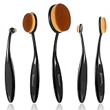 KINGMAS 5pcs Professional Soft Oval Makeup Brushes Powder Foundation Eyeshadow Eyeliner Make Up Brush Cosmetics Tool Set