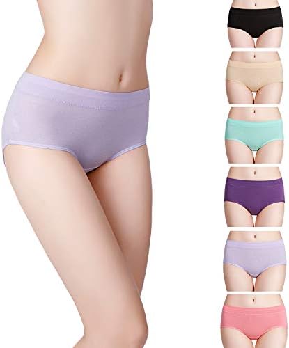 Womens Cotton Knicker Mid Rise Ladies Briefs Multipack Soft Stretch Comfortable Underwear for Women