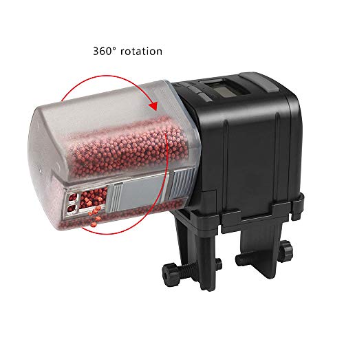 BestFire Automatic Fish Feeder Computer Controlled Fish Food Dispenser Large Capacity Smart Timing Quantitative Feeding with LCD Display for Aquarium Fish Tank Holiday Fish Feeding