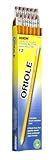 Dixon Oriole #2 Soft Pencils, Pre-Sharpened, Wood-Cased, Black Core, Box of 12, Yellow (12886)