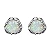 Rongxing18K White Gold Plated 8mm Round White Opal Stud Earrings For Women