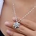 Women Girls Jewelry Elsa Frozen Snowflake Sterling Silver Necklace With Blue Pendant