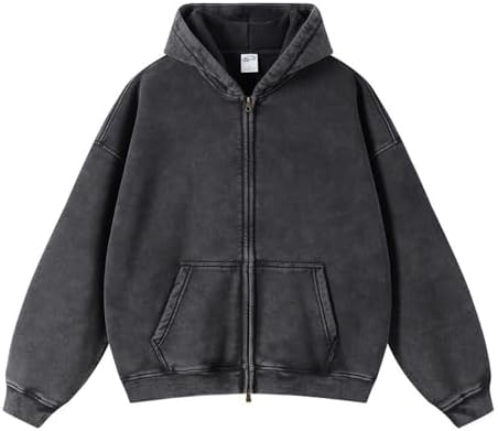 Amazon.com: MAVQX UNISEX Pullover Oversized Acid Wash Hoodie