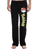 Pokemon Poke Ball Logo Black Quick Turn Sleep Pant (XL, Black)