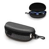 Portable Zipper Eye Glasses Sunglasses Clam Shell Hard Case Protector Box,Tuscom