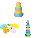 Product Bundle Green Toys Stacker, Stacking Cups, and Keys Bundle Book