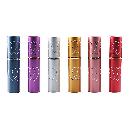 Enjoydeal 6pcs 10ml Lovely Heart Pattern Protable Perfume Atomizer Refillable Spray Bottle for Travel