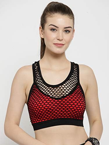 Secret Wish Women's Seamless Padded Solid Sports Bra (Free Size, Bust: 30-34 Inches)- Nylon/Spandex