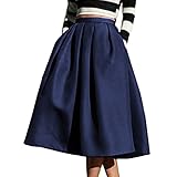 Yige Women's High Waisted A line Skirt Skater Pleated Full Midi Skirt