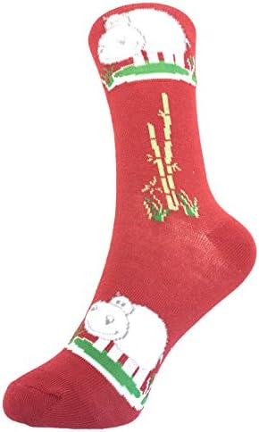Socks-Women Crew Novelty Comfy Cozy, Trendy, Fashionable and Fun Patterns To Love (HIPPO-RED)