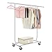 LANGRIA Heavy Duty Garment Rack Commercial Grade Adjustable Clothing Rack Supreme Rolling Rack Steel Adjustable Clothes Rack, Chrome Finish